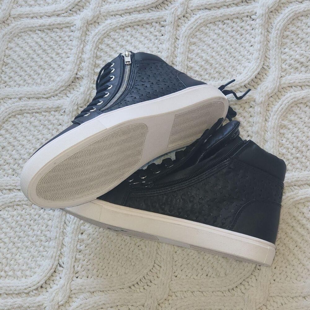NEW Steve Madden Eiris Black Mid Top Tennis Shoes Size 8.5 - Picture 4 of 5